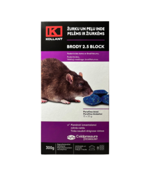 BRODY 2.5 BLOCK Paraffin Block Rodenticide, 300 g